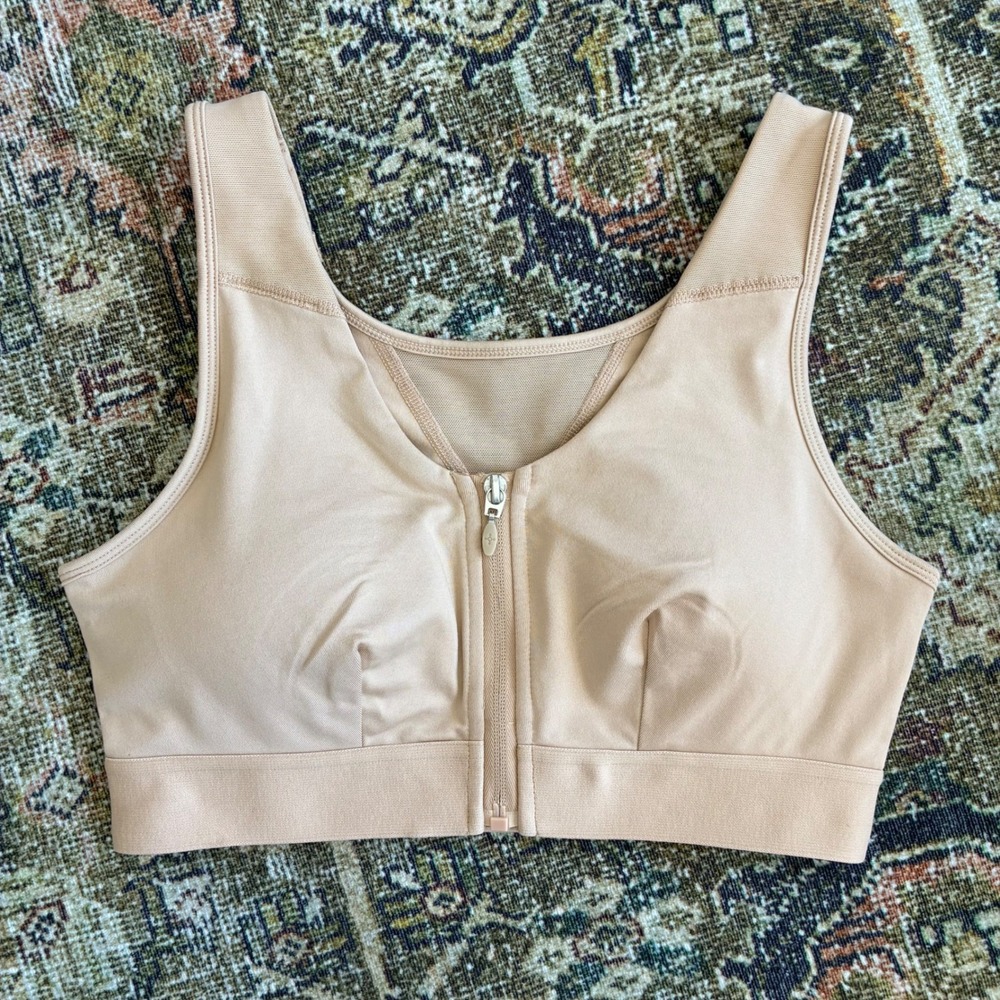 Tommie Copper Shoulder Support Bra Front Zip Nude Medium Znergy Compression